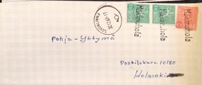 Suomi - Mäkimuhola postipysäkkileima - Savonlinna 30.12.69 kuorella Suomi - Mäkimuhola postipysäkkileima - Savonlinna 30.12.69 kuorella