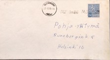 Suomi - Mäkrämäki postipysäkkileima - Suonenjoki25.5.70 kuorella Suomi - Mäkrämäki postipysäkkileima - Suonenjoki25.5.70 kuorella