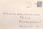 Suomi - Merilä postipysäkkileima - Valtimo 6.9.66 kuorella Suomi - Merilä postipysäkkileima - Valtimo 6.9.66 kuorella