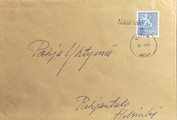 Suomi - Näärinki postipysäkkileima - Juva 30.3.65 kuorella Suomi - Näärinki postipysäkkileima - Juva 30.3.65 kuorella