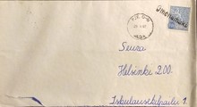 Suomi - Omenamäki postipysäkkileima - PJV. O-N 29.4.67 kuorella Suomi - Omenamäki postipysäkkileima - PJV. O-N 29.4.67 kuorella