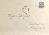 Suomi - Ohtaanniemi postipysäkkileima - Tuusniemi 10.9.66 kuorella Suomi - Ohtaanniemi postipysäkkileima - Tuusniemi 10.9.66 kuorella