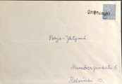 Suomi - Omenamäki postipysäkkileima kuorella Suomi - Omenamäki postipysäkkileima kuorella