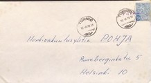 Finland - Pirkkiö mail stop cancellation - Tornio 15.8.70 on the cover