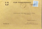 Suomi - Pakinmaa postipysäkkileima - Juva 27.4.68 kuorella Suomi - Pakinmaa postipysäkkileima - Juva 27.4.68 kuorella
