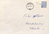 Suomi - Paljakka postipysäkkileima - Nurmes 30.11.67 kuorella Suomi - Paljakka postipysäkkileima - Nurmes 30.11.67 kuorella