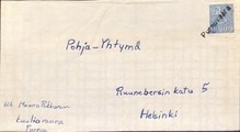 Finland - Purnuvaara mail stop cancellation on the cover