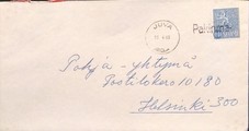 Suomi - Pakinmaa postipysäkkileima - Juva 13.4.68 kuorella Suomi - Pakinmaa postipysäkkileima - Juva 13.4.68 kuorella