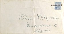 Finland - Purnuvaara mail stop cancellation on the cover
