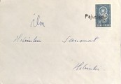 Suomi - Pajuniemi postipysäkkileima kuorella Suomi - Pajuniemi postipysäkkileima kuorella
