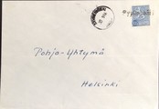 Suomi - Pyylinmääri postipysäkkileima - Säynetkoski 30.9.66 kuorella Suomi - Pyylinmääri postipysäkkileima - Säynetkoski 30.9.66 kuorella
