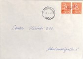 Suomi - Ripatti postipysäkkileima - Hirvensalmi 28.4.67 kuorella Suomi - Ripatti postipysäkkileima - Hirvensalmi 28.4.67 kuorella