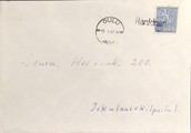 Suomi - Rankinen postipysäkkileima - Oulu 18.4.67 kuorella Suomi - Rankinen postipysäkkileima - Oulu 18.4.67 kuorella