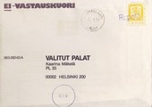 Suomi - Repola postipysäkkileima - Hammaslahti 5.1.79 kuorella Suomi - Repola postipysäkkileima - Hammaslahti 5.1.79 kuorella