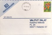 Suomi - Riihilahti postipysäkkileima - Joensuu 16.3.79 kuorella Suomi - Riihilahti postipysäkkileima - Joensuu 16.3.79 kuorella