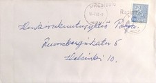 Suomi - Rasisalo postipysäkkileima - Ähtäri 10.7.69 kuorella Suomi - Rasisalo postipysäkkileima - Ähtäri 10.7.69 kuorella