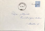 Suomi - Rutakoski postipysäkkileima - Hankasalmi as. 17.1.69 kuorella Suomi - Rutakoski postipysäkkileima - Hankasalmi as. 17.1.69 kuorella