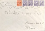 Suomi - Ruhovaara postipysäkkileima - Joensuu 19.3.68 kuorella Suomi - Ruhovaara postipysäkkileima - Joensuu 19.3.68 kuorella
