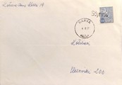 Suomi - Söyrinki postipysäkkileima - Narva 4.8.67 kuorella Suomi - Söyrinki postipysäkkileima - Narva 4.8.67 kuorella