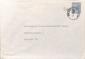 Suomi - Saunamäki postipysäkkileima - Oikari 14.10.68 kuorella Suomi - Saunamäki postipysäkkileima - Oikari 14.10.68 kuorella