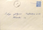 Suomi - Soltunsalo postipysäkkileima - Tuusniemi 6.2.69 kuorella Suomi - Soltunsalo postipysäkkileima - Tuusniemi 6.2.69 kuorella