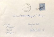 Suomi - Savonjoki postipysäkkileima - Myllymäki 3.1.69 kuorella Suomi - Savonjoki postipysäkkileima - Myllymäki 3.1.69 kuorella