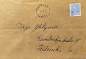 Suomi - Saukko postipysäkkileima - Sotkamo 28.9.68 kuorella Suomi - Saukko postipysäkkileima - Sotkamo 28.9.68 kuorella