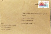 Suomi - Salmelanmäki postipysäkkileima kuorella Suomi - Salmelanmäki postipysäkkileima kuorella
