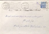 Suomi - Silmutjoki postipysäkkileima - Jyväskylä 10.10.70 kuorella Suomi - Silmutjoki postipysäkkileima - Jyväskylä 10.10.70 kuorella