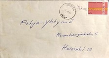 Suomi - Tikantto postipysäkkileima - Joutsa 6.7.71 kuorella Suomi - Tikantto postipysäkkileima - Joutsa 6.7.71 kuorella