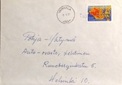 Suomi - Tapiolankylä postipysäkkileima - Vammala 5.9.72 kuorella Suomi - Tapiolankylä postipysäkkileima - Vammala 5.9.72 kuorella