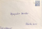 Suomi - Taviharju postipysäkkileima kuorella Suomi - Taviharju postipysäkkileima kuorella
