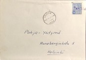 Suomi - Teinikivi postipysäkkileima - Loimaa 31.10.67 kuorella Suomi - Teinikivi postipysäkkileima - Loimaa 31.10.67 kuorella