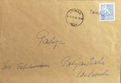 Suomi - Teinikivi postipysäkkileima - Loimaa 10.12.66 kuorella Suomi - Teinikivi postipysäkkileima - Loimaa 10.12.66 kuorella