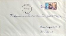 Suomi - Tikkalankangas postipysäkkileima - Ruukki 26.3.70 kuorella Suomi - Tikkalankangas postipysäkkileima - Ruukki 26.3.70 kuorella