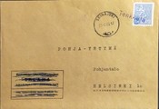 Suomi - Tenkkula postipysäkkileima - Seinäjoki 10.2.70 kuorella Suomi - Tenkkula postipysäkkileima - Seinäjoki 10.2.70 kuorella