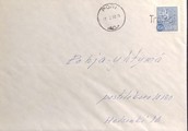 Suomi - Trolssi postipysäkkileima - Pori 11.2.70 kuorella Suomi - Trolssi postipysäkkileima - Pori 11.2.70 kuorella