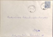Suomi - Tuomainen postipysäkkileima - Taivassalo 14.12.66 kuorella Suomi - Tuomainen postipysäkkileima - Taivassalo 14.12.66 kuorella