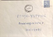 Suomi - Tapiolankylä postipysäkkileima - Vammala 24.10.66 kuorella Suomi - Tapiolankylä postipysäkkileima - Vammala 24.10.66 kuorella