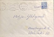 Suomi - Tolpankangas postipysäkkileima - Jyväskylä 6.2.69 kuorella Suomi - Tolpankangas postipysäkkileima - Jyväskylä 6.2.69 kuorella