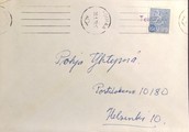 Suomi - Teinikivi postipysäkkileima - Loimaa 20.1.70 kuorella Suomi - Teinikivi postipysäkkileima - Loimaa 20.1.70 kuorella