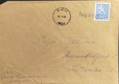 Suomi - Tolpankangas postipysäkkileima - Sievi 19.4.66 kuorella Suomi - Tolpankangas postipysäkkileima - Sievi 19.4.66 kuorella