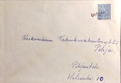 Suomi - Untinen postipysäkkileima kuorella Suomi - Untinen postipysäkkileima kuorella