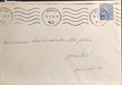 Suomi - Uhkala postipysäkkileima - Oulu 13.1.70 kuorella Suomi - Uhkala postipysäkkileima - Oulu 13.1.70 kuorella