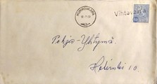 Suomi - Vihtavaara postipysäkkileima - Hummovaara 18.9.69 kuorella Suomi - Vihtavaara postipysäkkileima - Hummovaara 18.9.69 kuorella