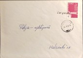 Suomi - Varpasalo postipysäkkileima - Oravisalo 15.1.68 kuorella Suomi - Varpasalo postipysäkkileima - Oravisalo 15.1.68 kuorella