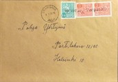 Suomi - Varpasalo postipysäkkileima - Oravisalo 8.1.70 kuorella Suomi - Varpasalo postipysäkkileima - Oravisalo 8.1.70 kuorella