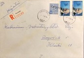 Suomi - Varpasalo postipysäkkileima - Oravisalo 4.3.68 kuorella Suomi - Varpasalo postipysäkkileima - Oravisalo 4.3.68 kuorella