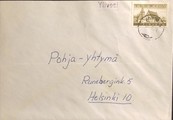 Suomi - Ylivesi postipysäkkileima - Antola 9.1.71 kuorella Suomi - Ylivesi postipysäkkileima - Antola 9.1.71 kuorella
