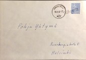 Suomi - Yläkuona postipysäkkileima - Savonlinna 14.4.69 kuorella Suomi - Yläkuona postipysäkkileima - Savonlinna 14.4.69 kuorella